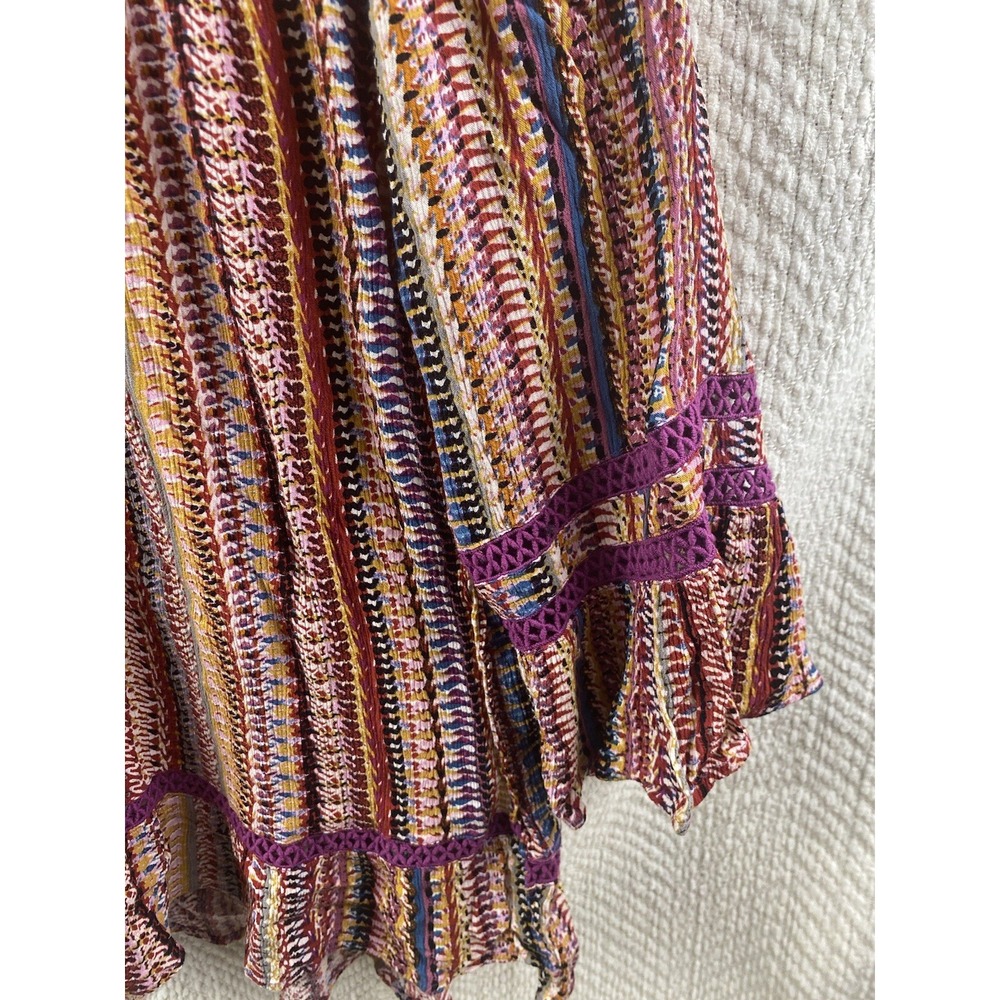 JOHN PAUL RICHARD Womens 3/4 Sleeve Blouse Medium Purple Abstract Multi Color - Picture 4 of 12